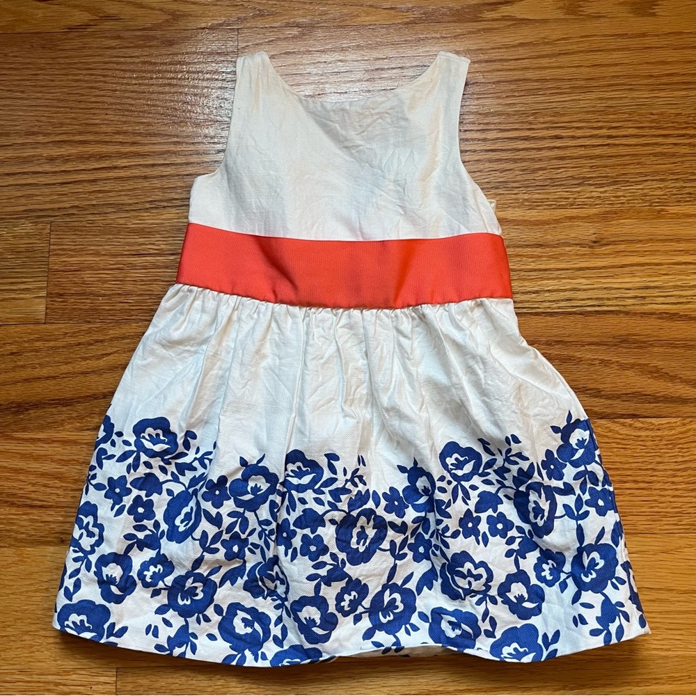 Janie and Jack white dress with blue floral print size 18-24 months
